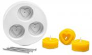 Forma - 3 čajové sviečky SRDCE